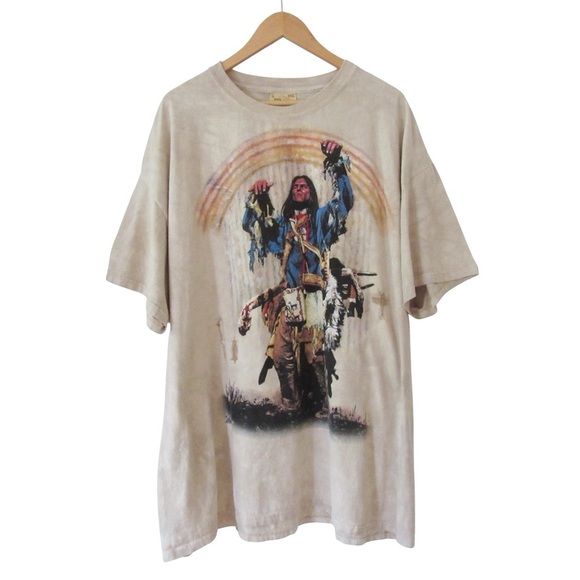 The Mountain Other - The Mountain Vintage Native American Shirt XXXL Craig Tennant Art Nature Stained